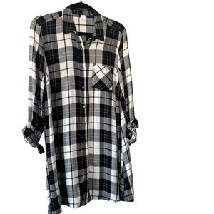 Black and White Flannel Dress
